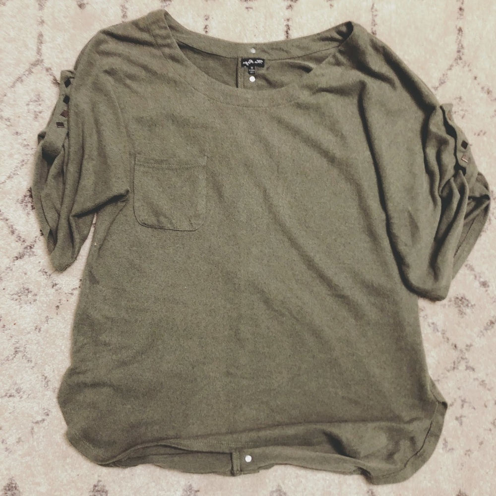 The Rage Green Embellished Sweatshirt Top in M